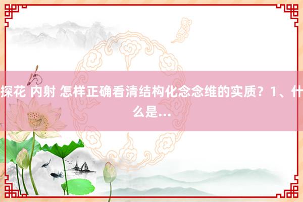 探花 内射 怎样正确看清结构化念念维的实质？1、什么是...