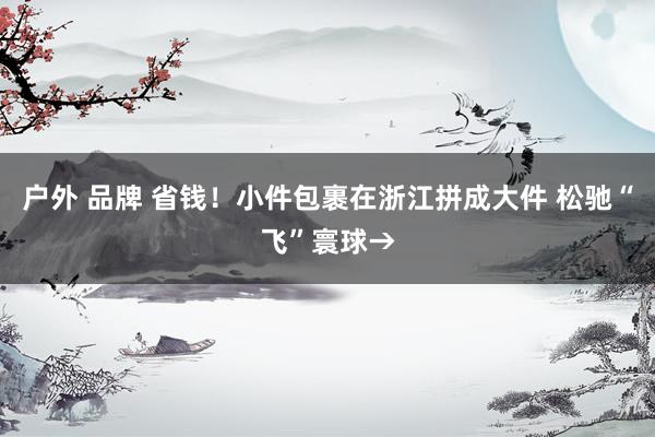 户外 品牌 省钱！小件包裹在浙江拼成大件 松驰“飞”寰球→